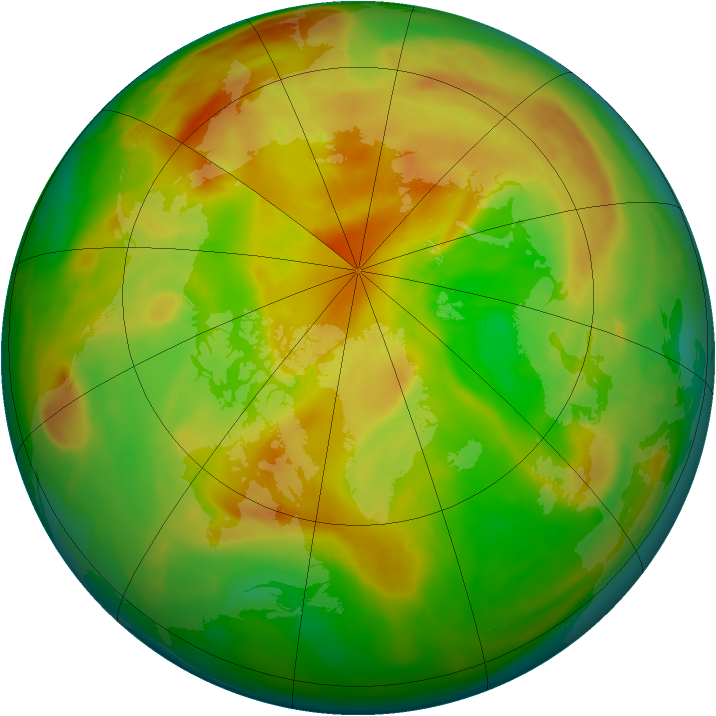Arctic ozone map for 23 May 2013